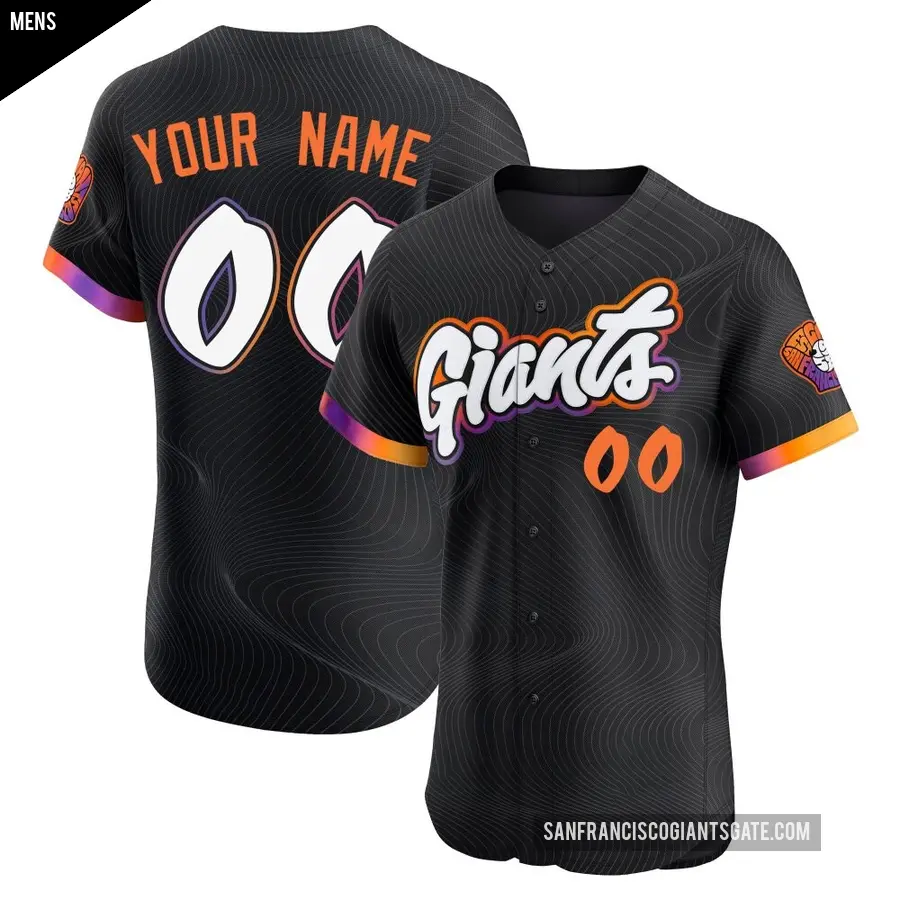Men's San Francisco Giants ＃00 Custom Elite Anthracite 2025 City Connect Jersey