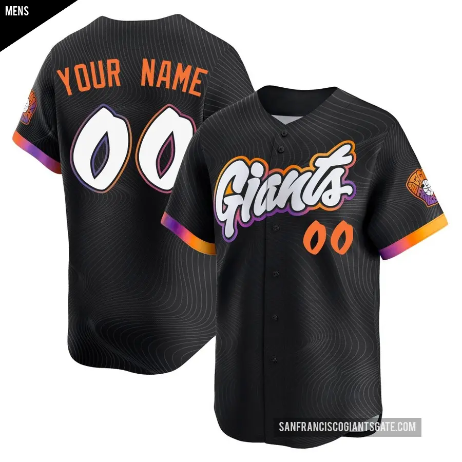 Men's San Francisco Giants ＃00 Custom Limited Anthracite 2025 City Connect Jersey