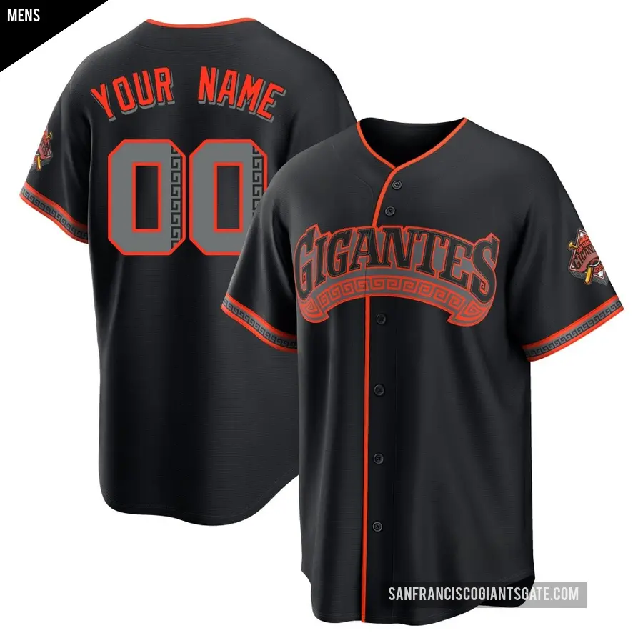 Men's San Francisco Giants ＃00 Custom Limited Black Alternate Stadium Jersey