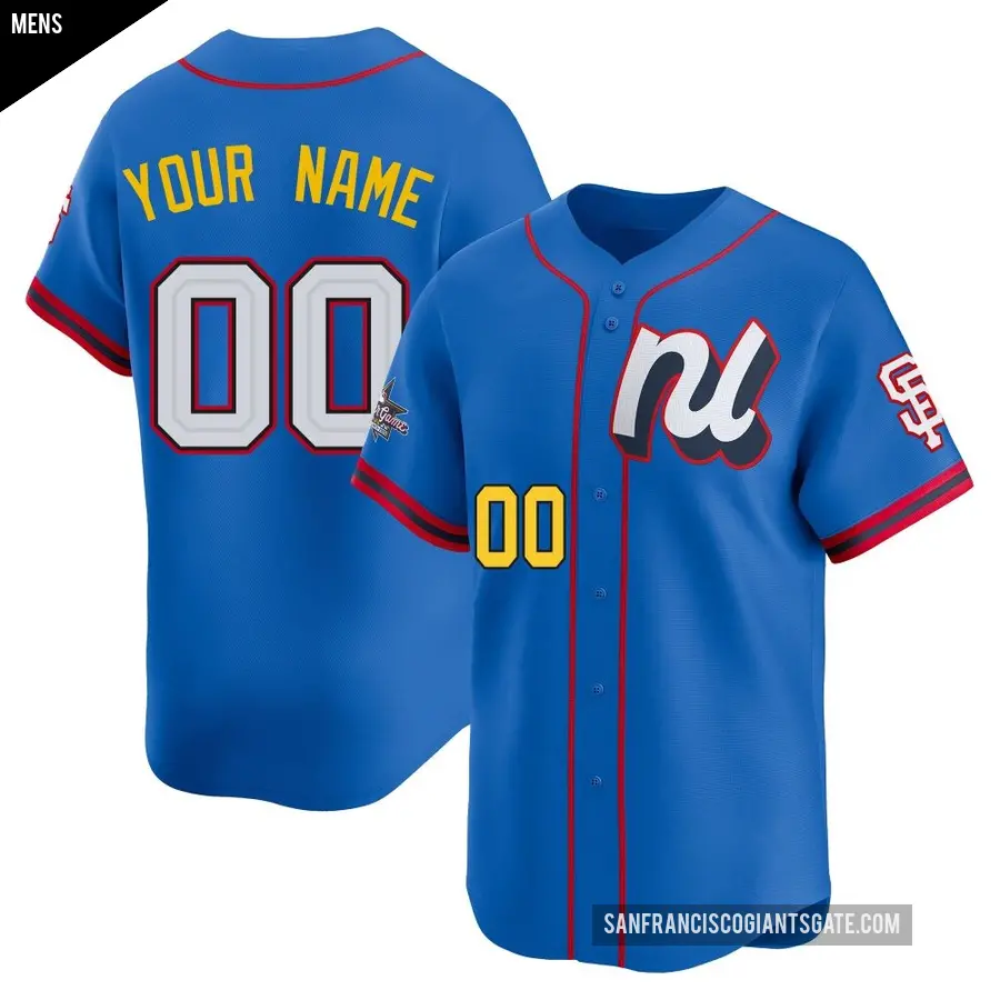 Men's San Francisco Giants ＃00 Custom Limited Blue National League 2025 All-Star Edition Jersey