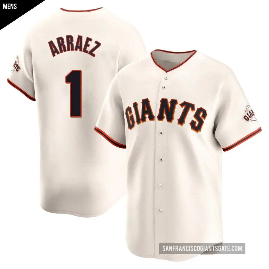 Men's San Francisco Giants ＃1 Luis Arraez Limited Cream Home Jersey