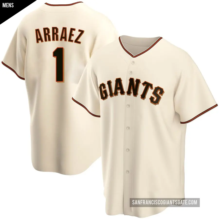 Men's San Francisco Giants ＃1 Luis Arraez Replica Cream Home Jersey
