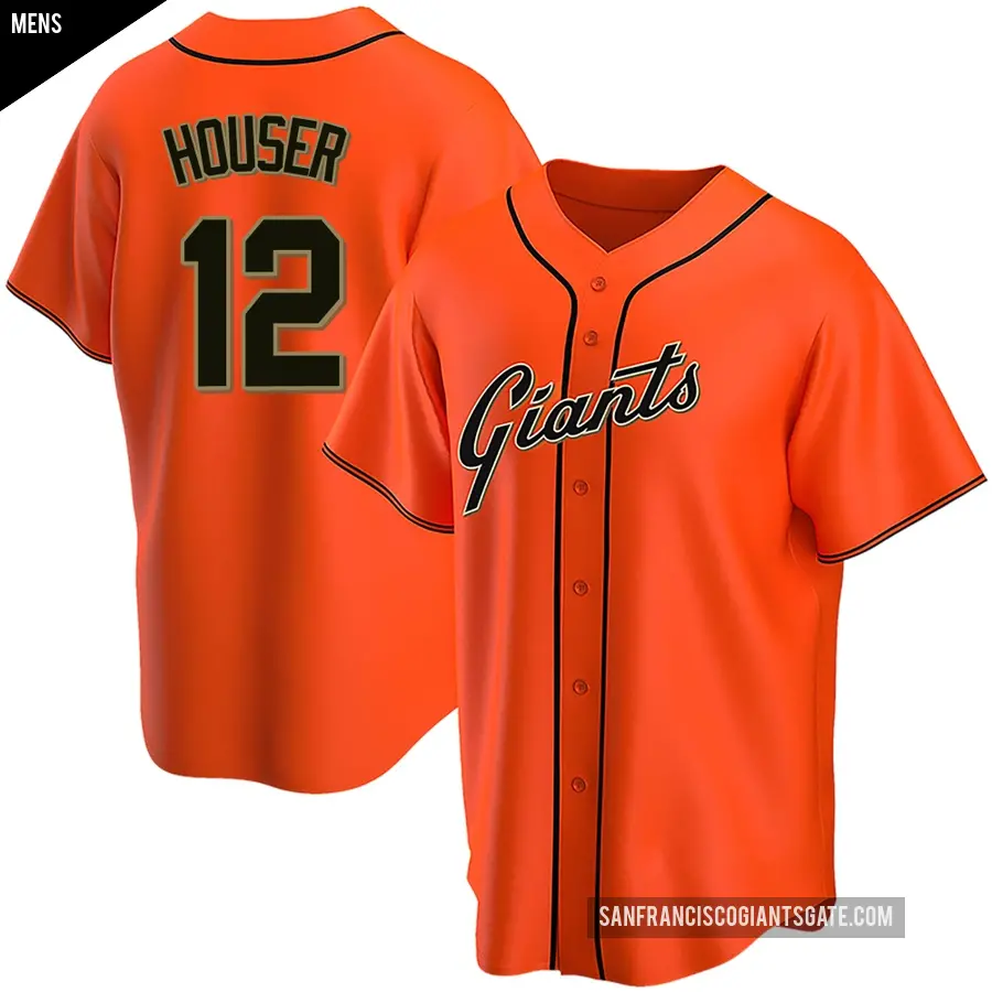 Men's San Francisco Giants ＃12 Adrian Houser Replica Orange Alternate Jersey