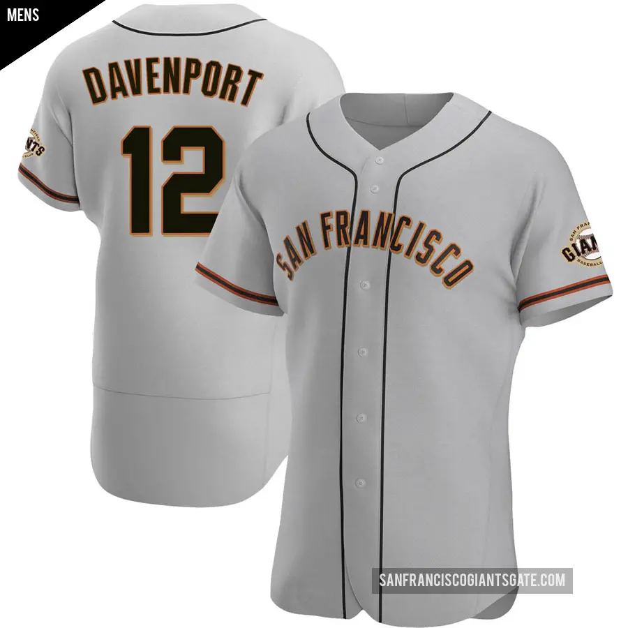 Men's San Francisco Giants ＃12 Jim Davenport Authentic Gray Road Jersey