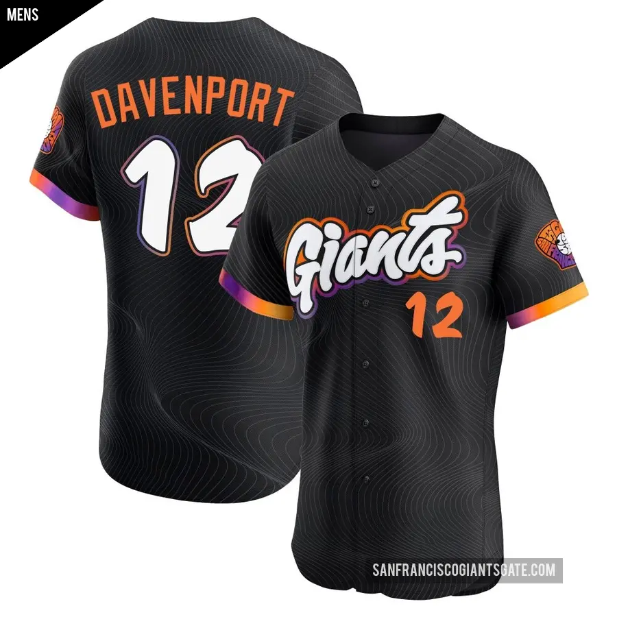 Men's San Francisco Giants ＃12 Jim Davenport Elite Anthracite 2025 City Connect Jersey