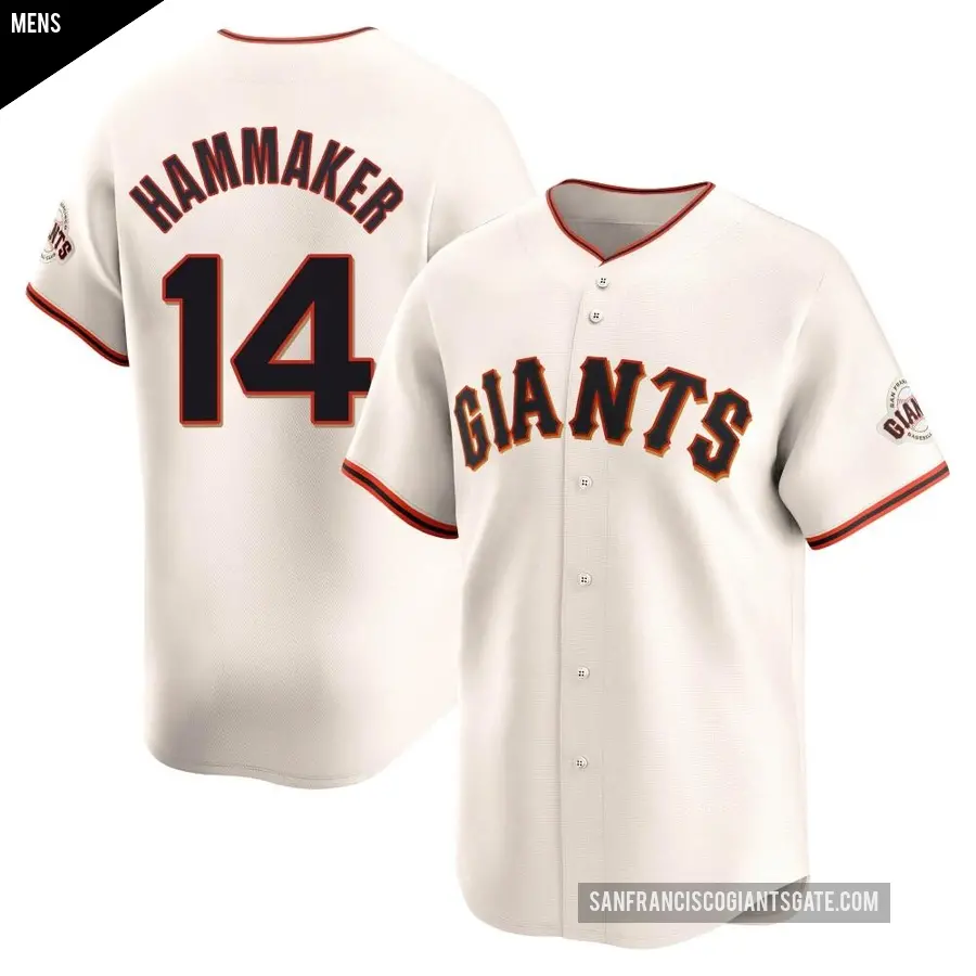 Men's San Francisco Giants ＃14 Atlee Hammaker Limited Cream Home Jersey