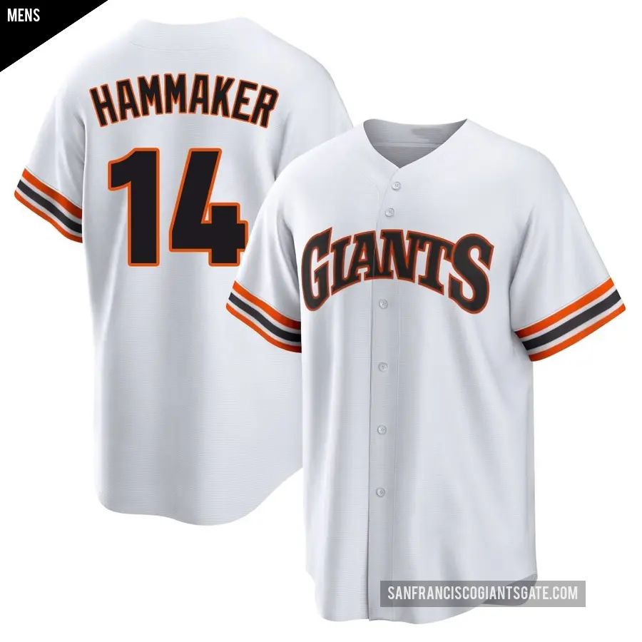 Men's San Francisco Giants ＃14 Atlee Hammaker Limited White Throwback Cooperstown Collection Jersey