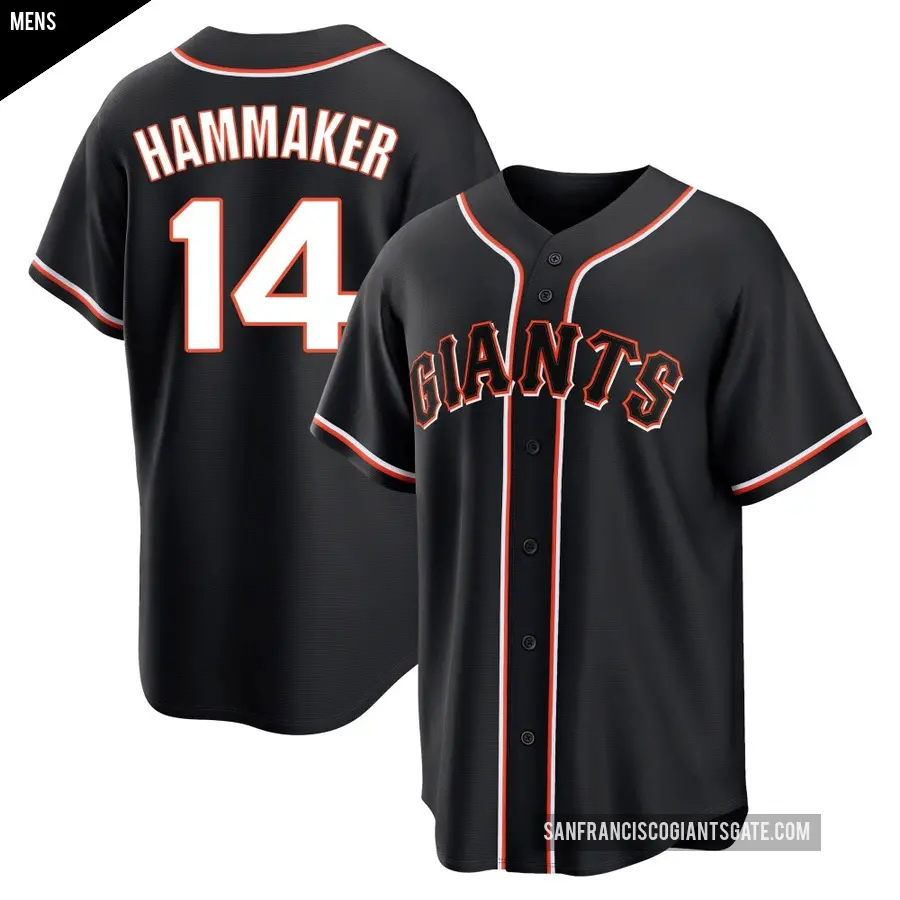 Men's San Francisco Giants ＃14 Atlee Hammaker Replica Black Fashion Out Jersey