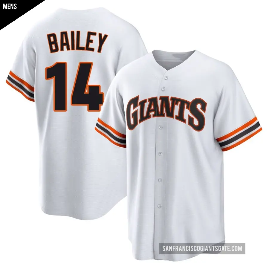 Men's San Francisco Giants ＃14 Patrick Bailey Limited White Throwback Cooperstown Collection Jersey