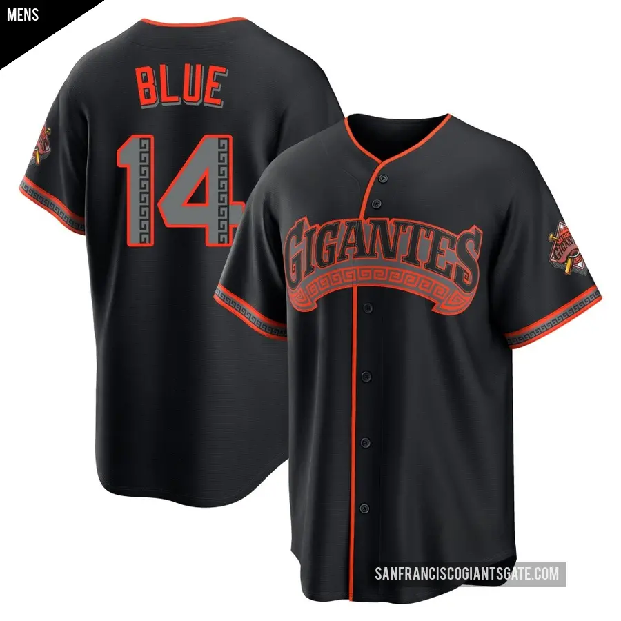 Men's San Francisco Giants ＃14 Vida Blue Limited Blue Black Alternate Stadium Jersey