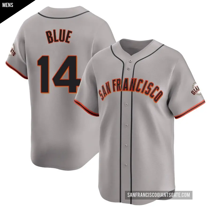 Men's San Francisco Giants ＃14 Vida Blue Limited Blue Gray Away Jersey