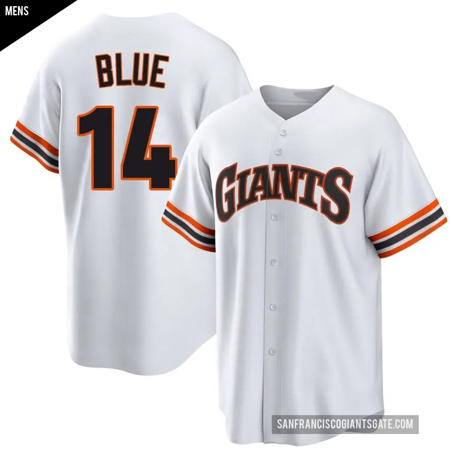 Men's San Francisco Giants ＃14 Vida Blue Limited Blue White Throwback Cooperstown Collection Jersey