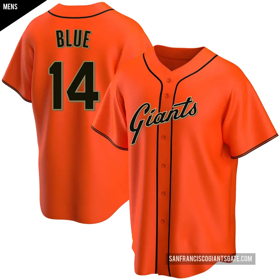 Men's San Francisco Giants ＃14 Vida Blue Replica Orange Alternate Jersey