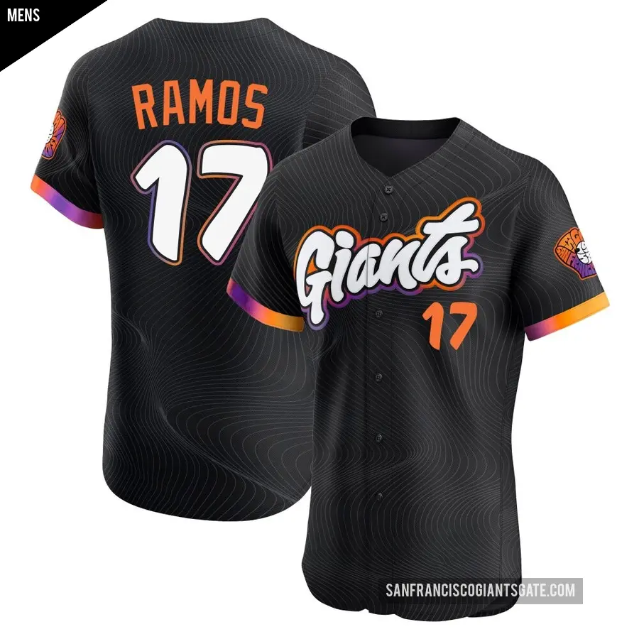 Men's San Francisco Giants ＃17 Heliot Ramos Elite Anthracite 2025 City Connect Jersey