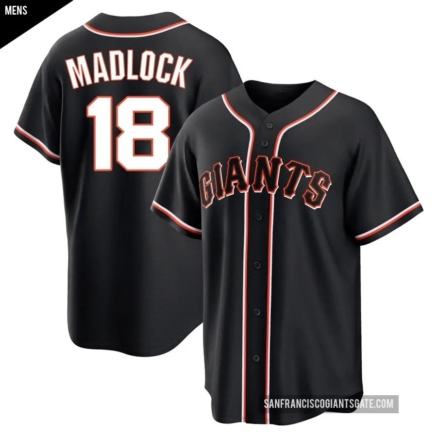 Men's San Francisco Giants ＃18 Bill Madlock Replica Black Fashion Out Jersey