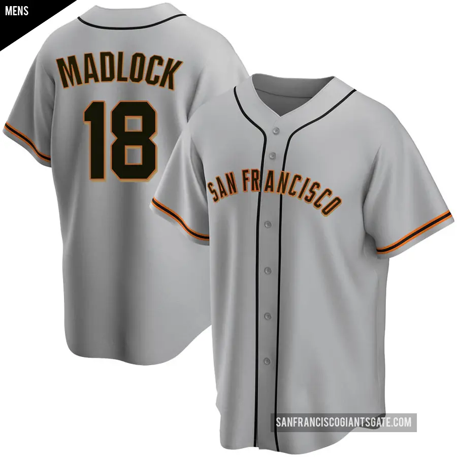 Men's San Francisco Giants ＃18 Bill Madlock Replica Gray Road Jersey