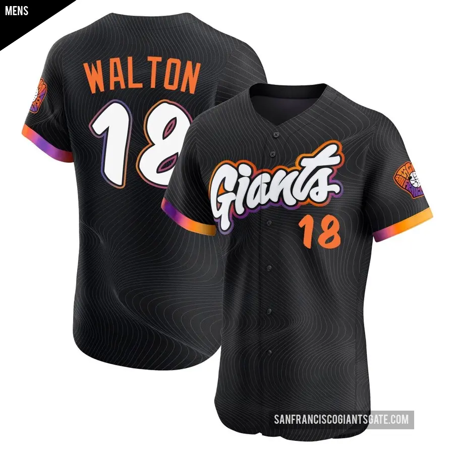 Men's San Francisco Giants ＃18 Donovan Walton Elite Anthracite 2025 City Connect Jersey