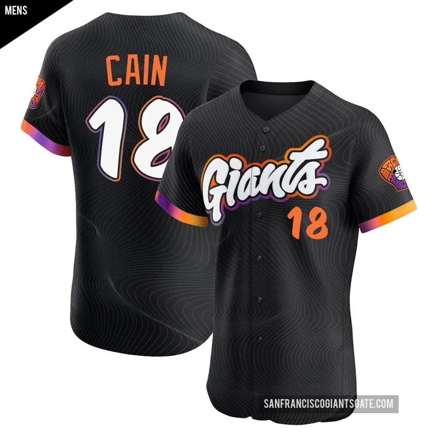 Men's San Francisco Giants ＃18 Matt Cain Elite Anthracite 2025 City Connect Jersey