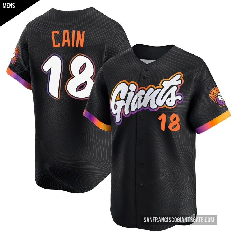 Men's San Francisco Giants ＃18 Matt Cain Limited Anthracite 2025 City Connect Jersey