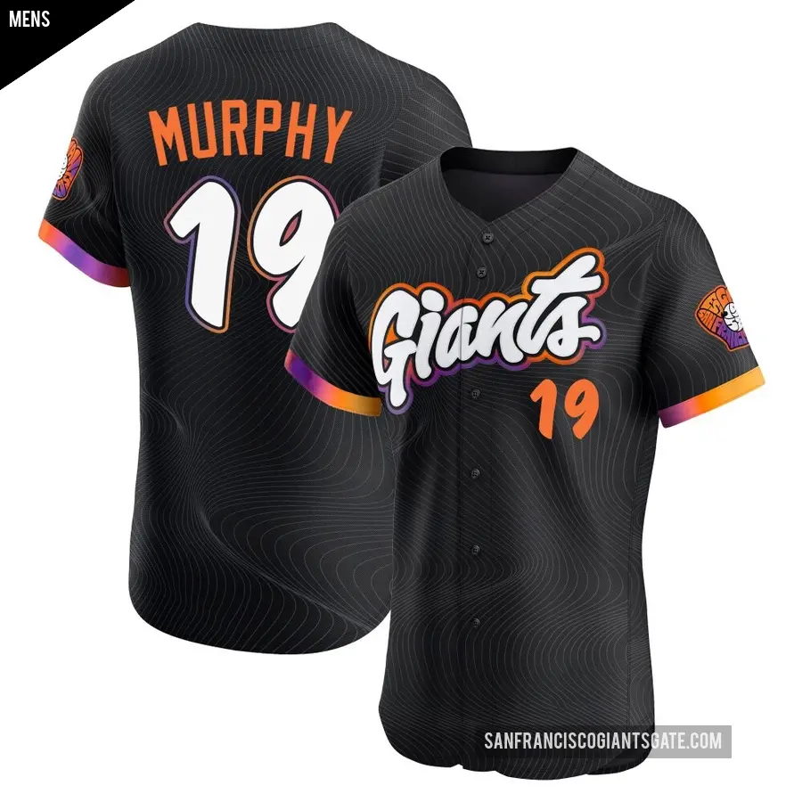 Men's San Francisco Giants ＃19 Tom Murphy Elite Anthracite 2025 City Connect Jersey