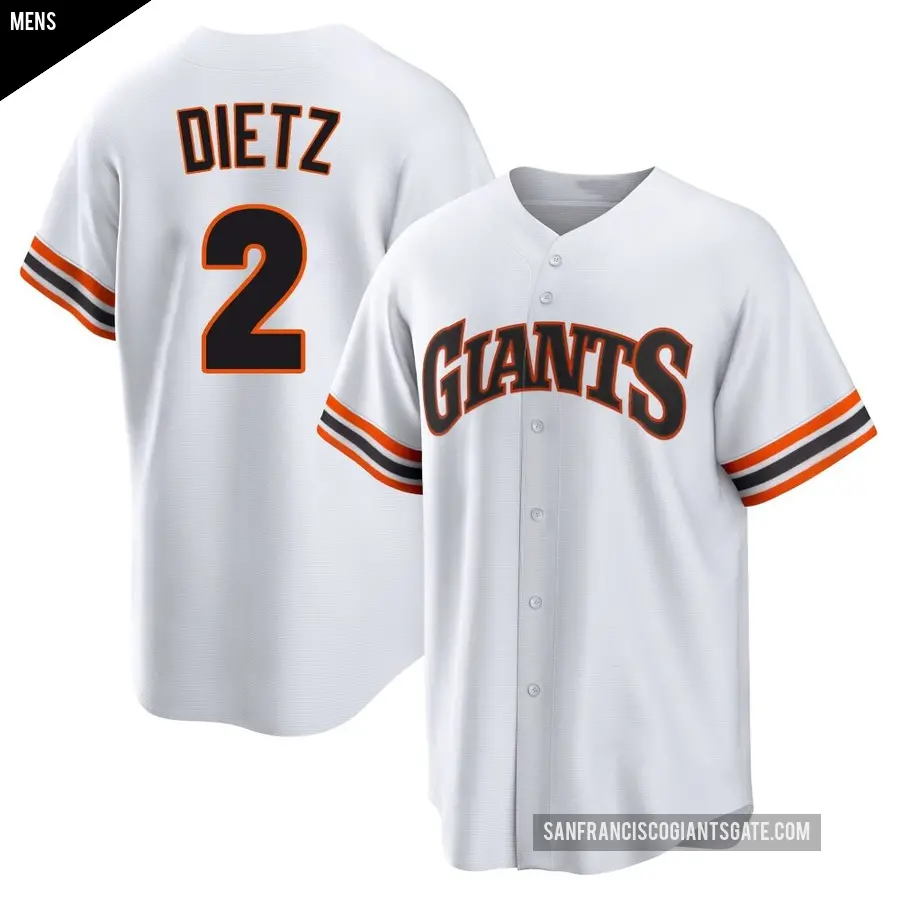 Men's San Francisco Giants ＃2 Dick Dietz Limited White Throwback Cooperstown Collection Jersey