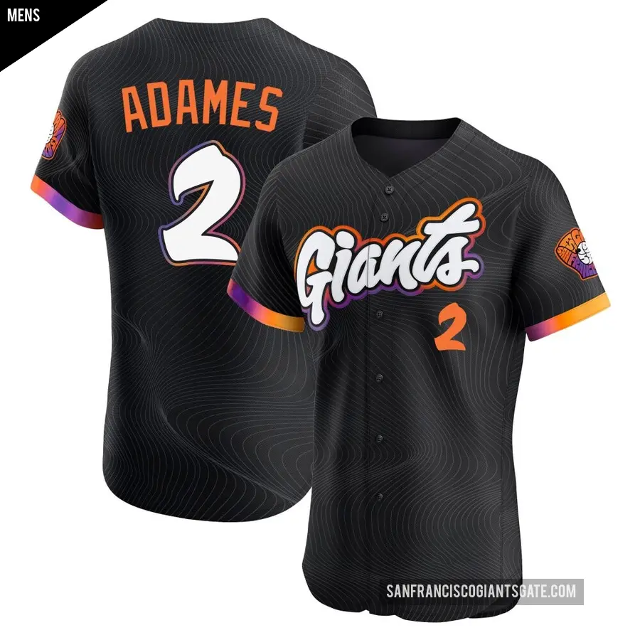 Men's San Francisco Giants ＃2 Willy Adames Elite Anthracite 2025 City Connect Jersey