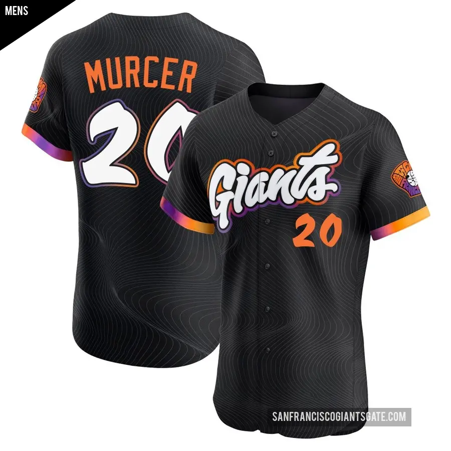 Men's San Francisco Giants ＃20 Bobby Murcer Elite Anthracite 2025 City Connect Jersey