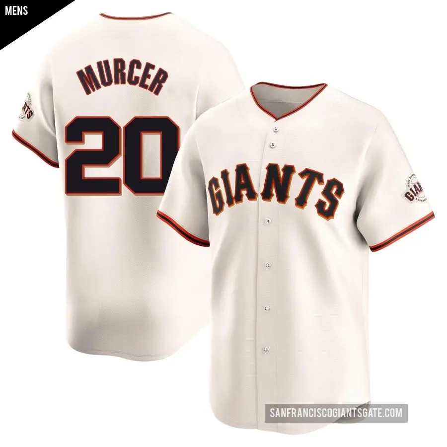 Men's San Francisco Giants ＃20 Bobby Murcer Limited Cream Home Jersey
