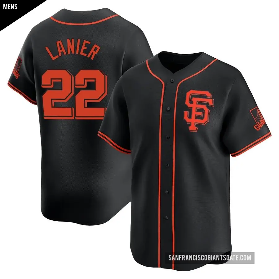 Men's San Francisco Giants ＃22 Hal Lanier Limited Black Alternate Jersey