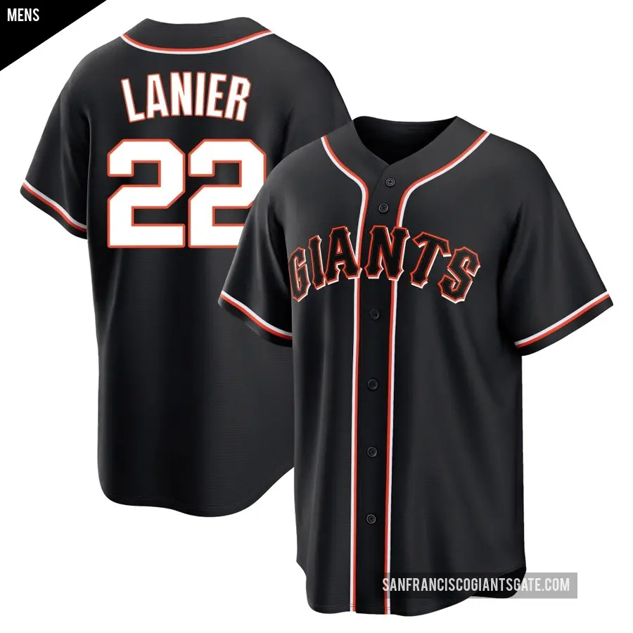 Men's San Francisco Giants ＃22 Hal Lanier Replica Black Fashion Out Jersey