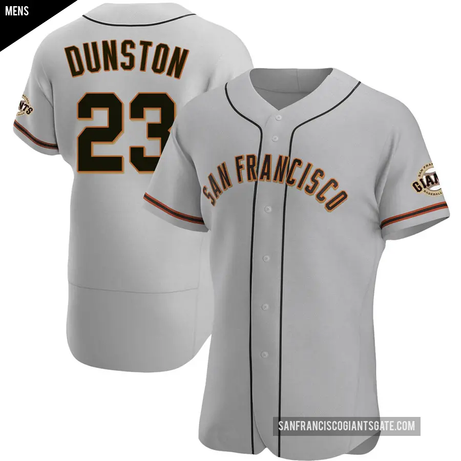 Men's San Francisco Giants ＃23 Shawon Dunston Authentic Gray Road Jersey
