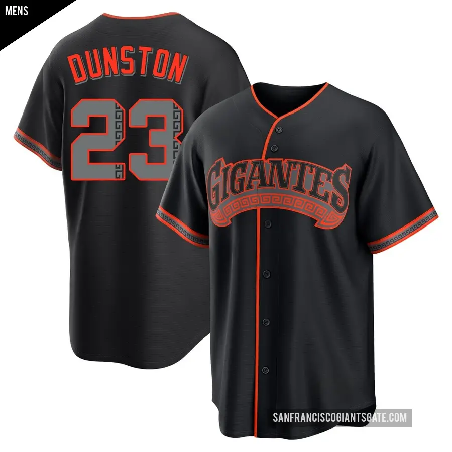 Men's San Francisco Giants ＃23 Shawon Dunston Replica Black Alternate Jersey