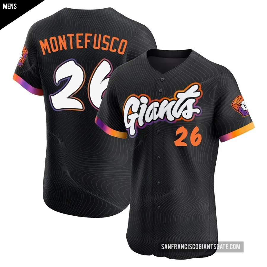 Men's San Francisco Giants ＃26 John Montefusco Elite Anthracite 2025 City Connect Jersey