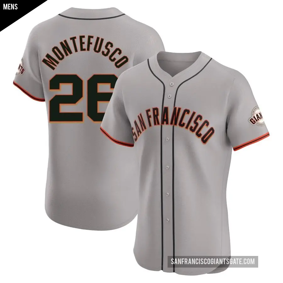 Men's San Francisco Giants ＃26 John Montefusco Elite Gray Road Jersey