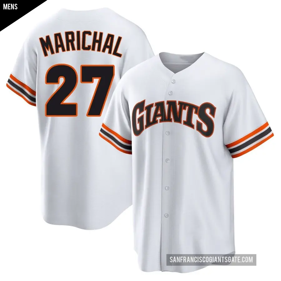 Men's San Francisco Giants ＃27 Juan Marichal Limited White Throwback Cooperstown Collection Jersey