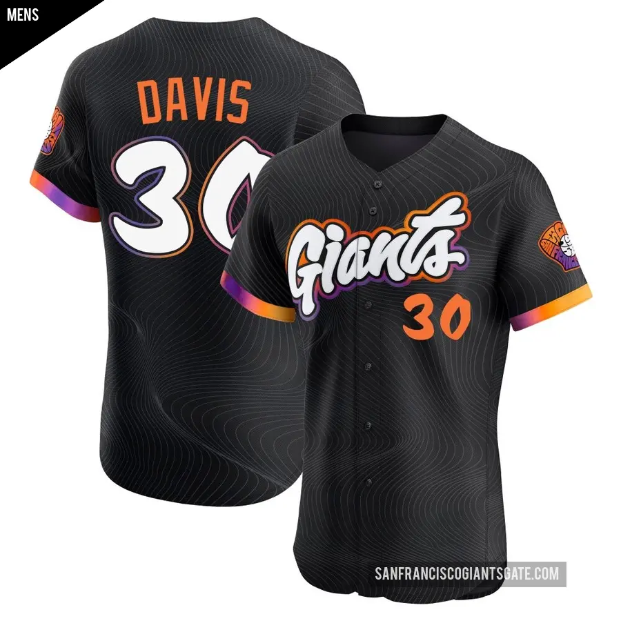 Men's San Francisco Giants ＃30 Chili Davis Elite Anthracite 2025 City Connect Jersey