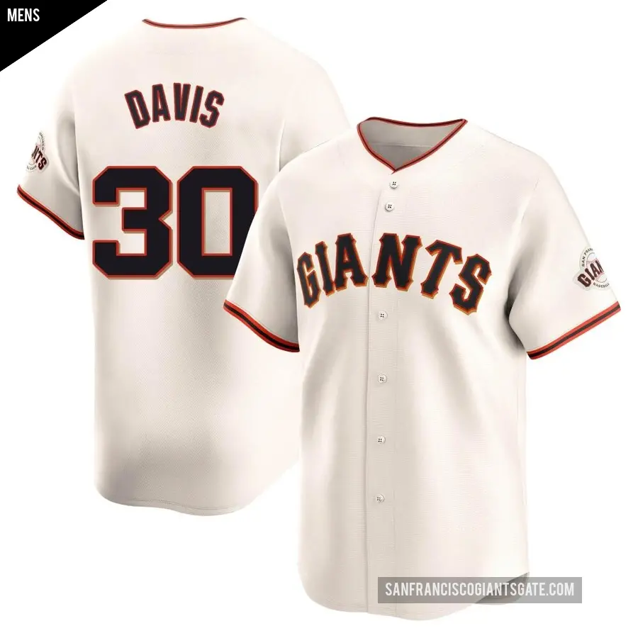 Men's San Francisco Giants ＃30 Chili Davis Limited Cream Home Jersey