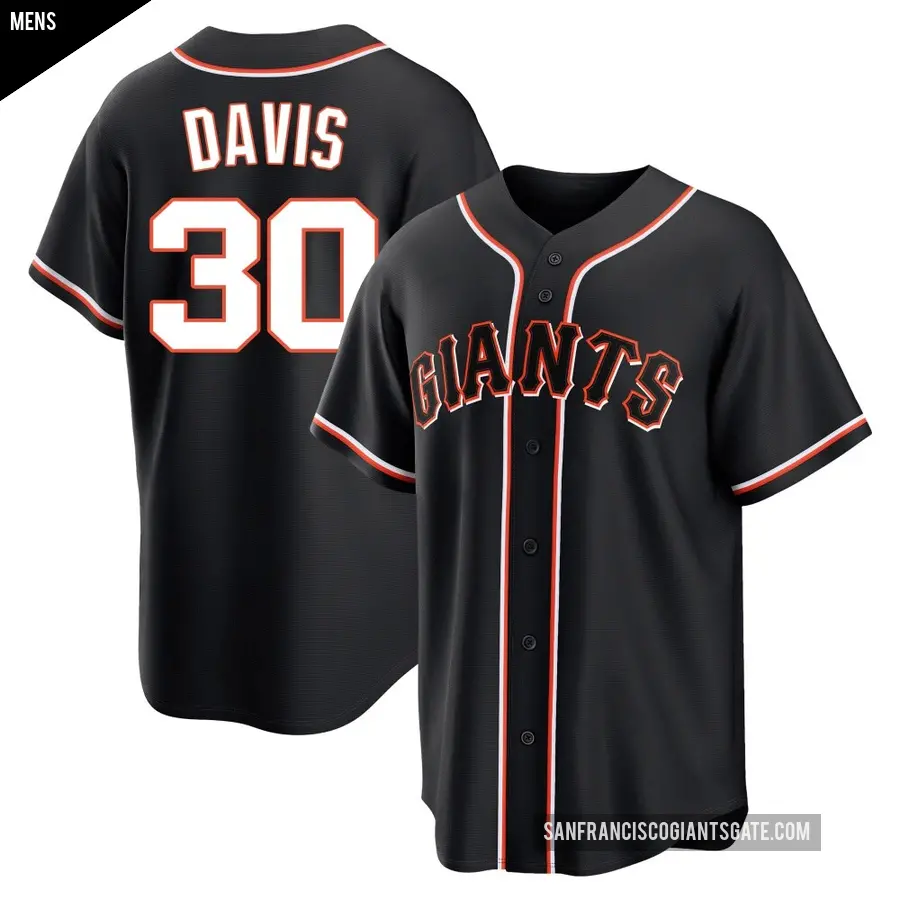 Men's San Francisco Giants ＃30 Chili Davis Replica Black Fashion Out Jersey