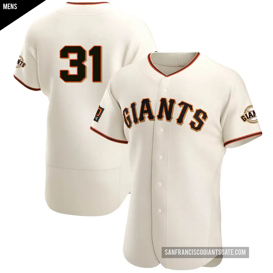 Men's San Francisco Giants ＃31 Garry Maddox Authentic Cream Home Jersey