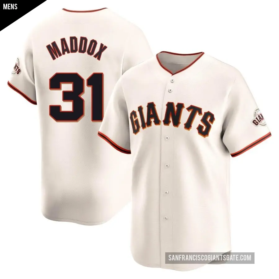 Men's San Francisco Giants ＃31 Garry Maddox Limited Cream Home Jersey