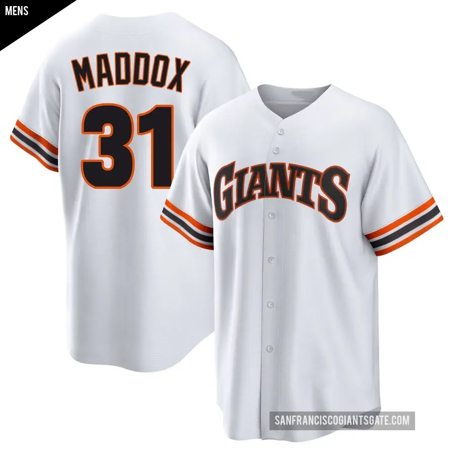 Men's San Francisco Giants ＃31 Garry Maddox Limited White Throwback Cooperstown Collection Jersey