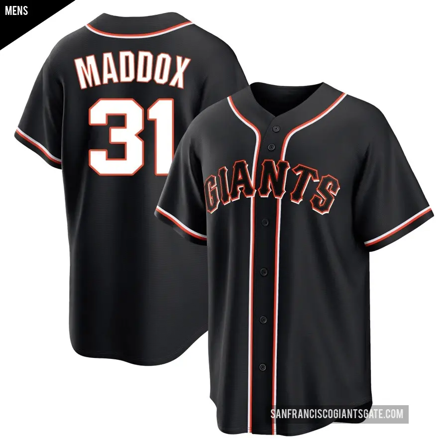 Men's San Francisco Giants ＃31 Garry Maddox Replica Black Fashion Out Jersey