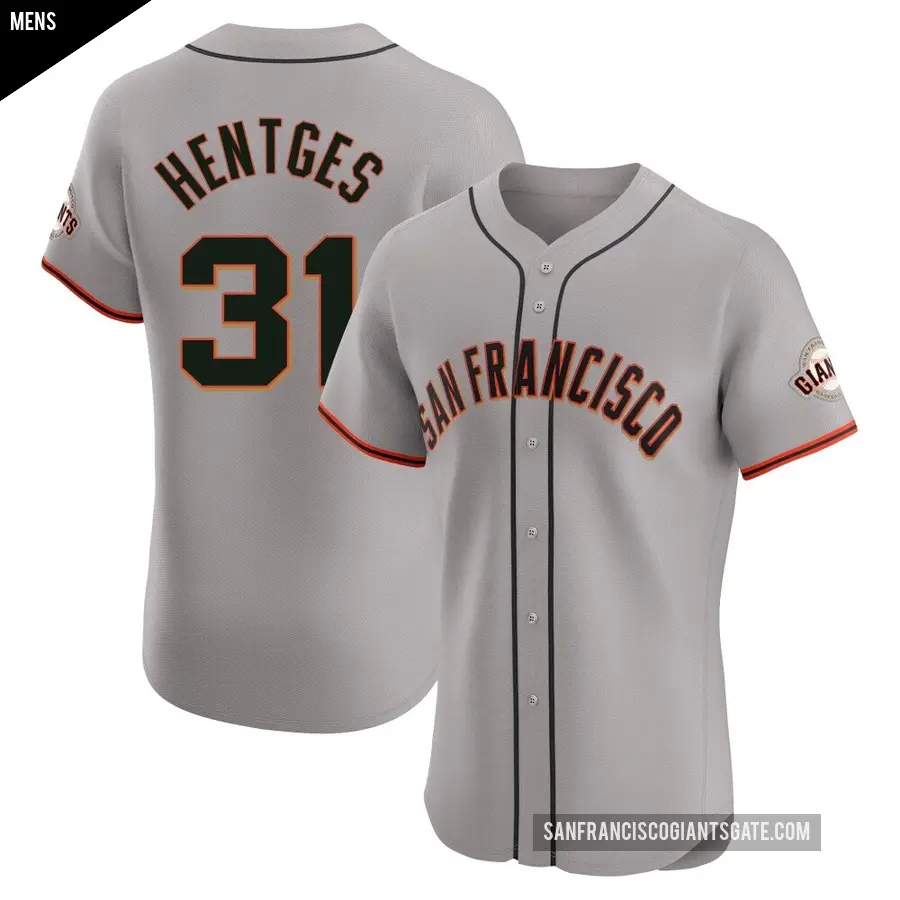 Men's San Francisco Giants ＃31 Sam Hentges Elite Gray Road Jersey