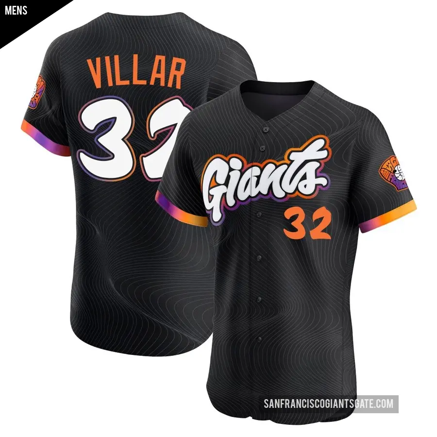 Men's San Francisco Giants ＃32 David Villar Elite Anthracite 2025 City Connect Jersey