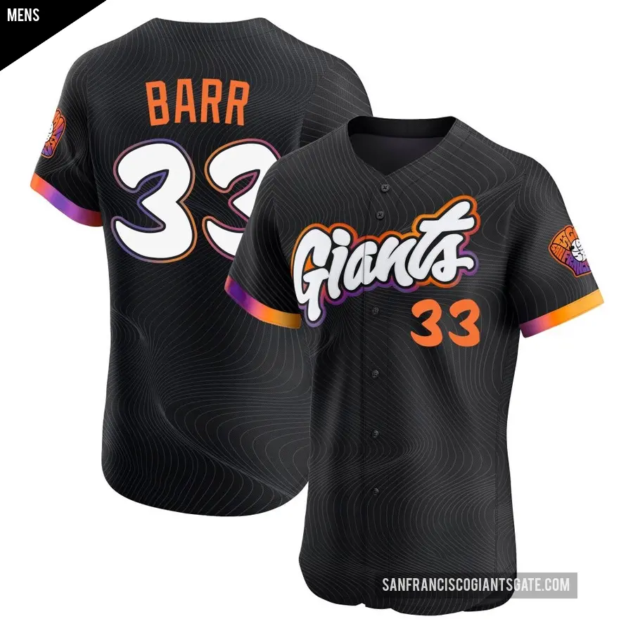 Men's San Francisco Giants ＃33 Jim Barr Elite Anthracite 2025 City Connect Jersey