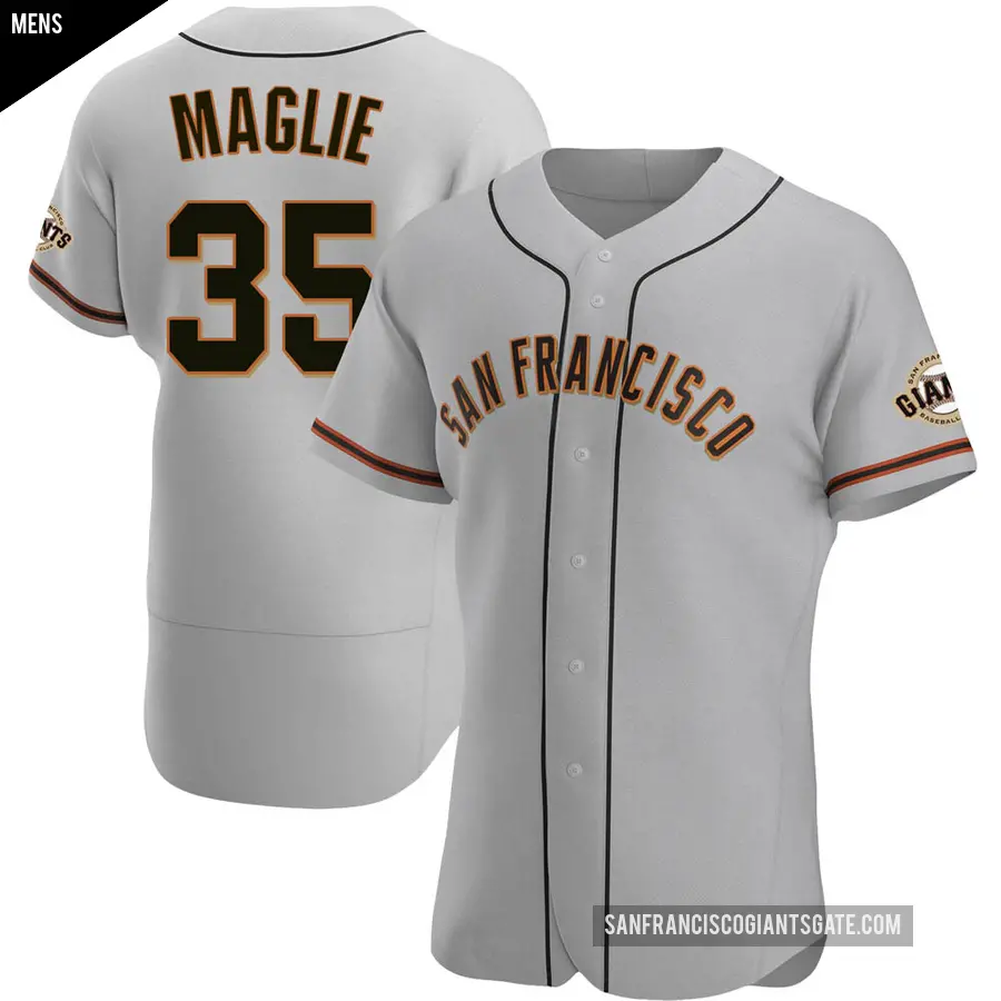 Men's San Francisco Giants ＃35 Sal Maglie Authentic Gray Road Jersey