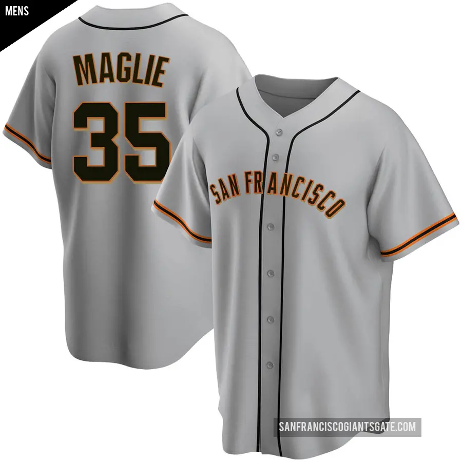 Men's San Francisco Giants ＃35 Sal Maglie Replica Gray Road Jersey