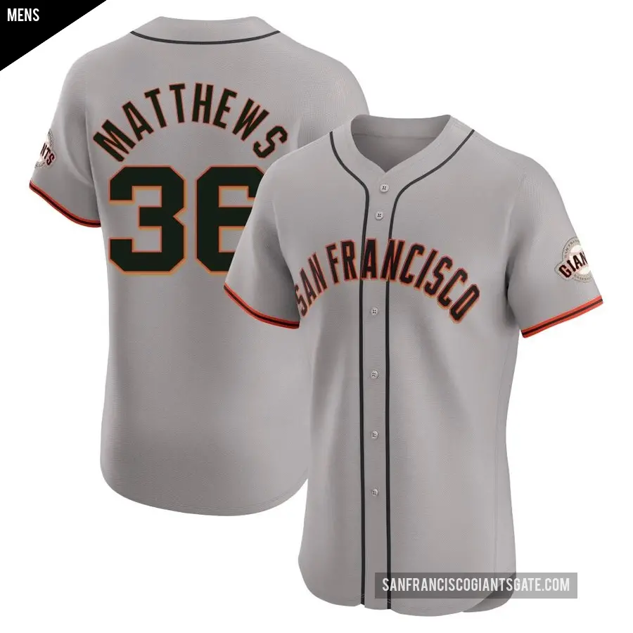 Men's San Francisco Giants ＃36 Gary Matthews Elite Gray Road Jersey