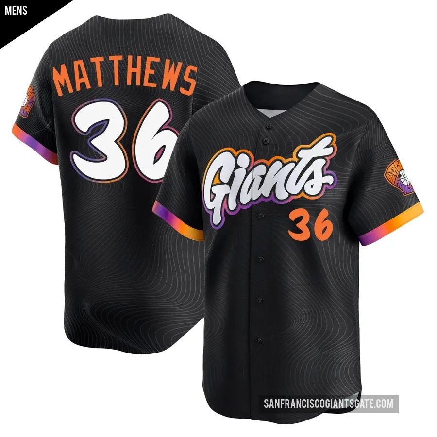 Men's San Francisco Giants ＃36 Gary Matthews Limited Anthracite 2025 City Connect Jersey