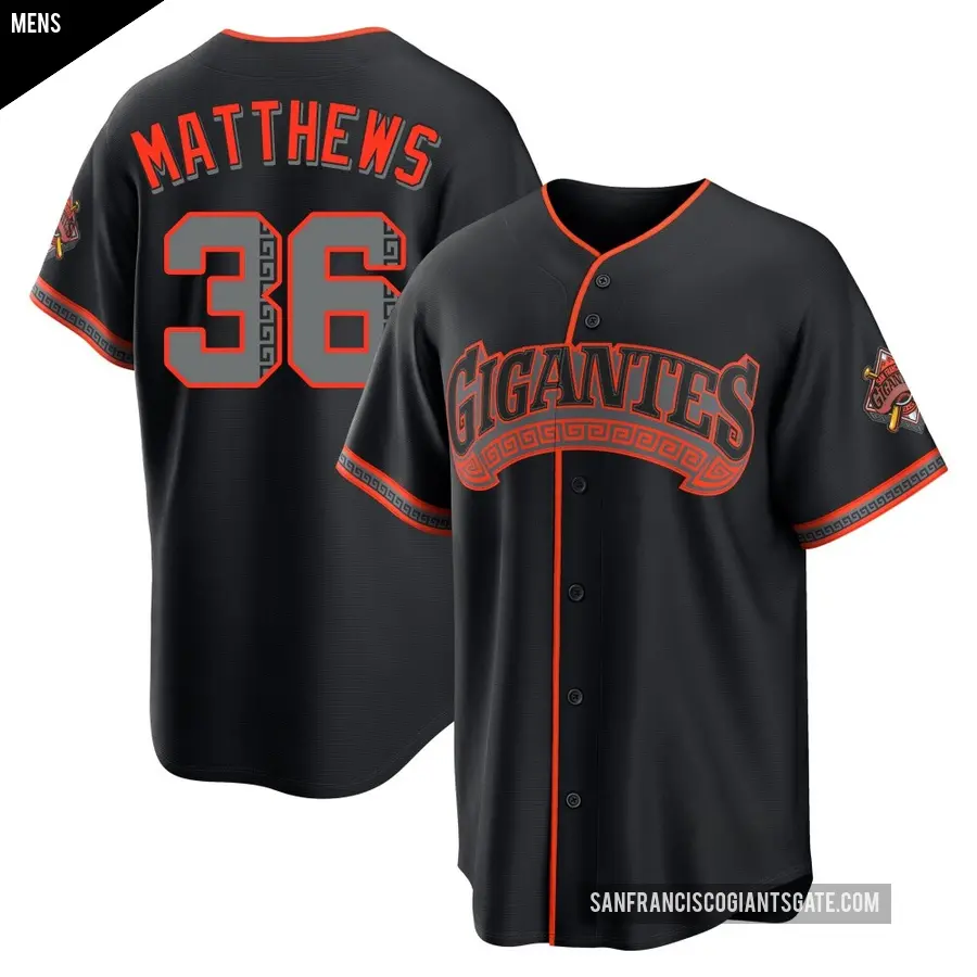 Men's San Francisco Giants ＃36 Gary Matthews Limited Black Alternate Stadium Jersey